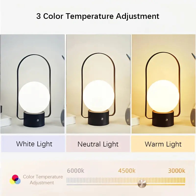 Tech Dimmable LED Table Lamp, USB Rechargeable Touch Controlled Desk Light, Color Changing Indoor Night Light
