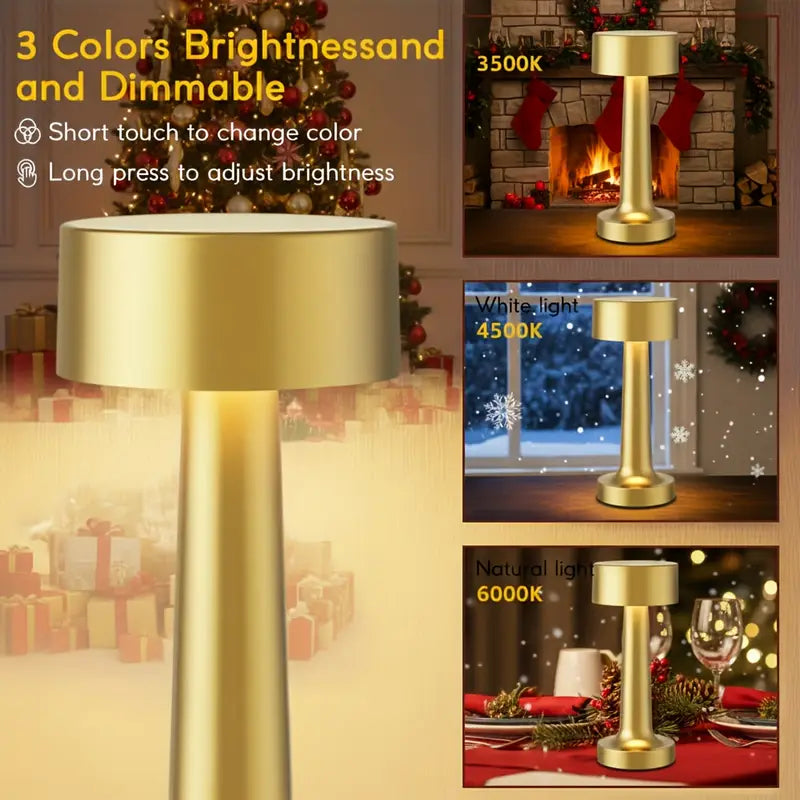 Modern Golden Metal Touch Control Dimmable LED Desk Lamp