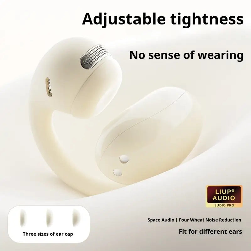 Wireless Clip On Open Ear Headphones with Smart Noise Cancelling Night Glow Sand Sports Earphones USB Charging for Running Workout